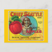Chief Seattle Apples Label Briefkaart (Voorkant)