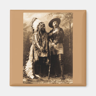 Chief Sitting Bull en Buffalo Bill 1895 Magneet