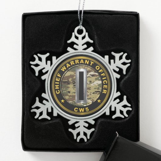 Chief Warrant Officer Five-CW5  Tin Sneeuwvlok Ornament (Kistje)