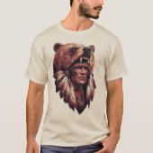 Chief with a bear skin t-shirt (Voorkant)
