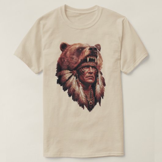 Chief with a bear skin t-shirt (Design voorkant)