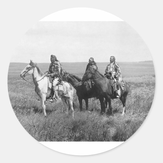 Chiefs van Piegan Blackfoot Ronde Sticker (Voorkant)