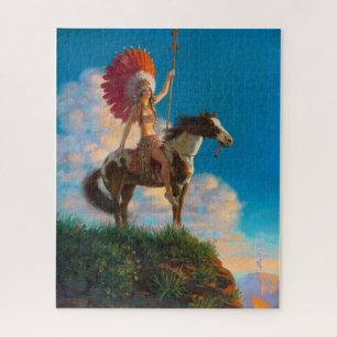 Chieftess Vrouw Indiaanse indiaan Chief Legpuzzel