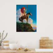 Chieftess Vrouw Indiaanse indiaan Chief Poster (Keuken)