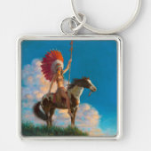 Chieftess Vrouw Indiaanse indiaan Chief Sleutelhanger (Voorkant)