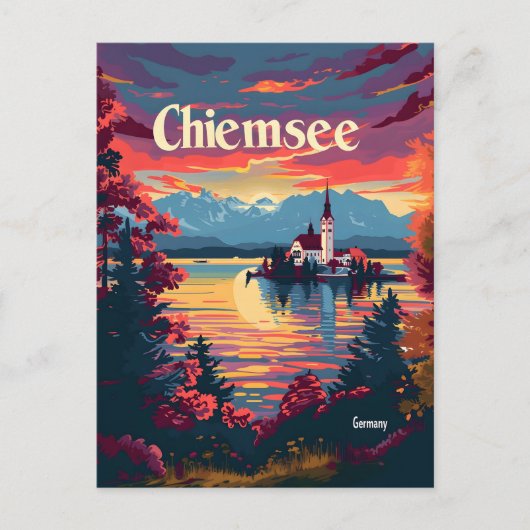 Chiemsee Duitsland kunst Briefkaart (Voorkant)
