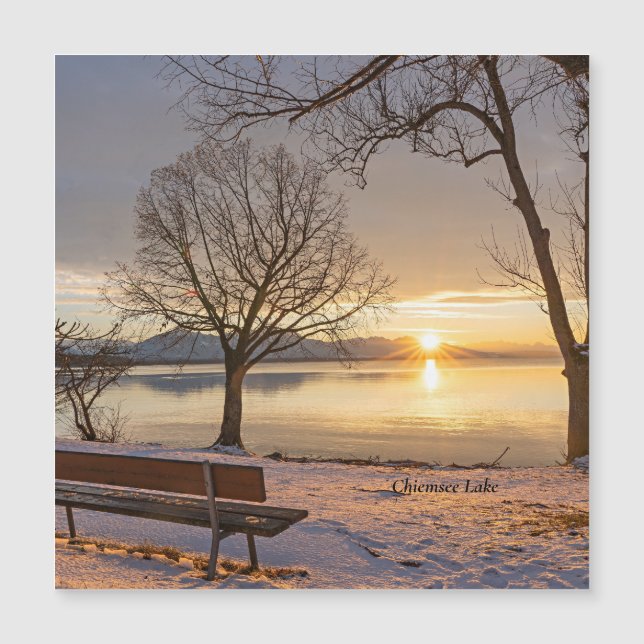 Chiemsee Lake, zonsondergang, (Voorkant)