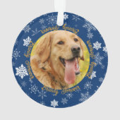 Chien 2 Photo Blue Snowflake Custom Christmas (dos)