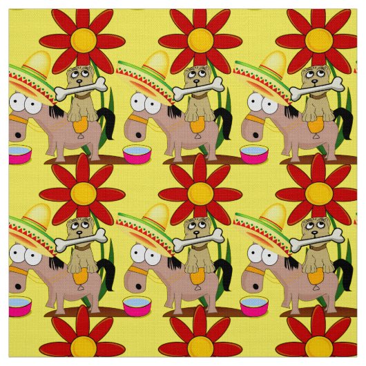 Chien à âne mexicain Sombrero Tissu jaune (Échantillon)