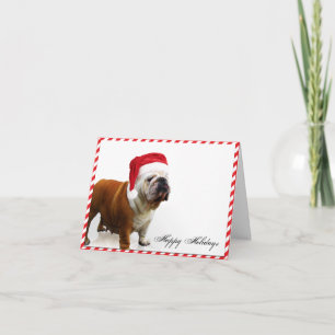 Chien à Chien à Chien à Santa Hat Carte de Noël