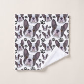 Chien à chiots français en peluche (Gant de toilette)