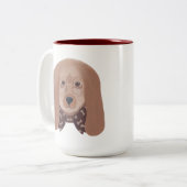 Chien à col mou Grosses oreilles Peindre des tasse (Devant gauche)