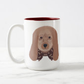 Chien à col mou Grosses oreilles Peindre des tasse (Gauche)