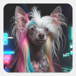Chien à crête chinois - Autocollant de nuit de la 