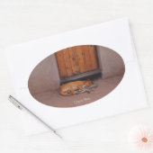 Chien à Stickers Ovaux de repos (Enveloppe)