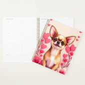 Chien adorable encadré de fleurs (Devant avec enveloppe)