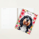 Chien adorable encadré de fleurs (Devant avec enveloppe)