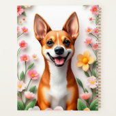 Chien adorable encadré par des fleurs (Dos)