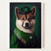Chien akita en tenue de la Saint Patrick's Day (Dos)