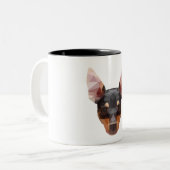 Chien animal géométrique de Pinscher de tasse (Devant gauche)