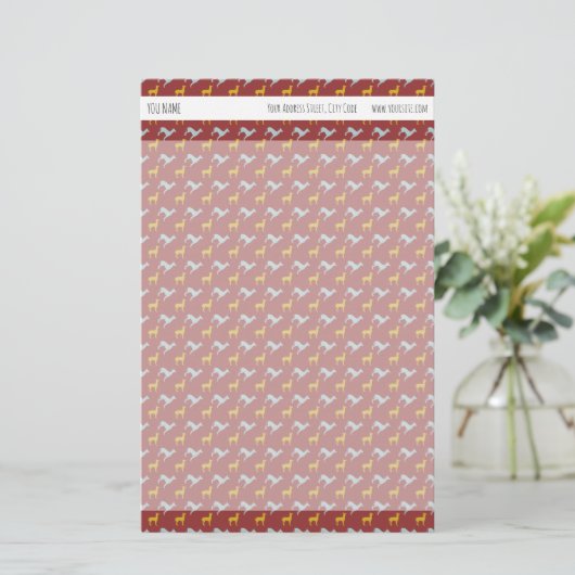 Chien Année2018 Chiens Motif papeterie personnalis (Debout devant)