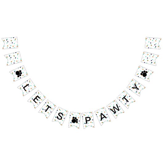 Chien Anniversaire Fun Polka Dot Paws Bannière du  (Tout)