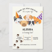 Chien Anniversaire Pawty Anniversaire Invitation (Devant)