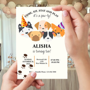 Chien Anniversaire Pawty Anniversaire Invitation