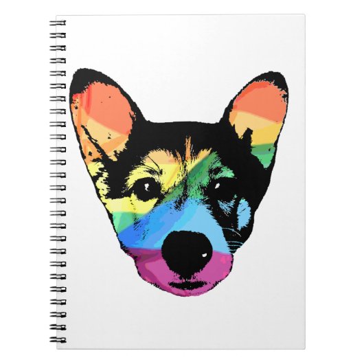 Chien arc-en-ciel, carnet de notes, carnet en spir (Devant)