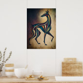 Chien Art Déco, Art mural d'animal géométrique abs (Cuisine)