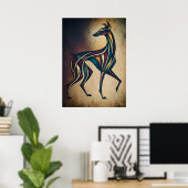 Chien Art Déco, Art mural d'animal géométrique abs (Bureau à domicile)