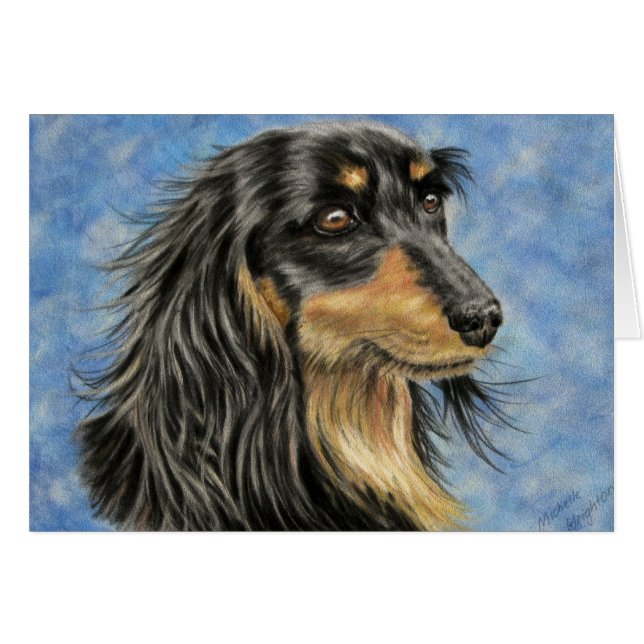 Chien Art - Long Haired Dachshund Art Marcus (Devant horizontal)