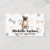 Chien assis | Carte de visite Motif des os de chie (Devant)