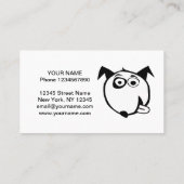 Chien assis, cartes de visite de marche et de toil (Dos)