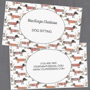 Chien assis Dachshund Saucisse Carte de visite de