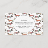 Chien assis Dachshund Saucisse Carte de visite de  (Dos)