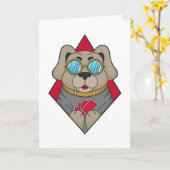 Chien au Poker avec cartes de Poker (Fleur jaune)