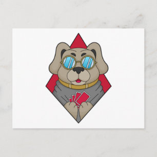 Chien au Poker avec cartes de Poker
