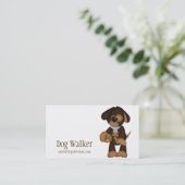 Chien avec des cartes de visite de garde d'enfants (Debout devant)