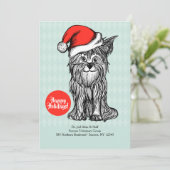 Chien avec la carte de Noël Hat (Debout devant)