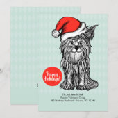 Chien avec la carte de Noël Hat (Devant / Derrière)