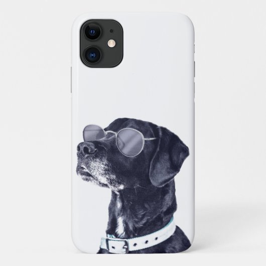 Chien avec lunettes iPhone 11 Coque (Dos)