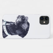 Chien avec lunettes iPhone 11 Coque (Dos (Horizontal))