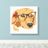 Chien avec lunettes toile Impression (Insitu (Plancher de Bois))