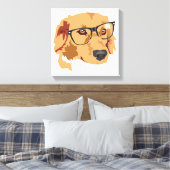 Chien avec lunettes toile Impression (Insitu(Chambre))