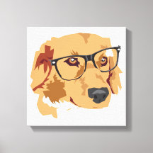Chien avec lunettes toile Impression