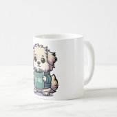 Chien avec tasse à café (Devant droit)