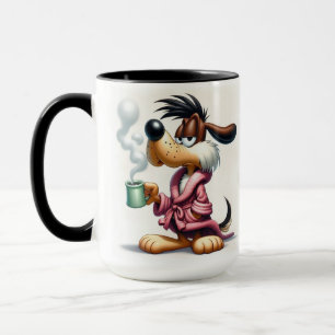 Chien avec tasse de café
