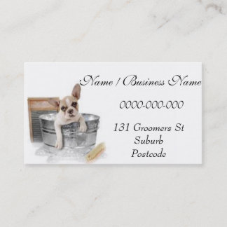 Chien baignant le carte de visite de toilettage