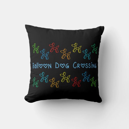 Chien Ballon Traversant Coussin (Recto)